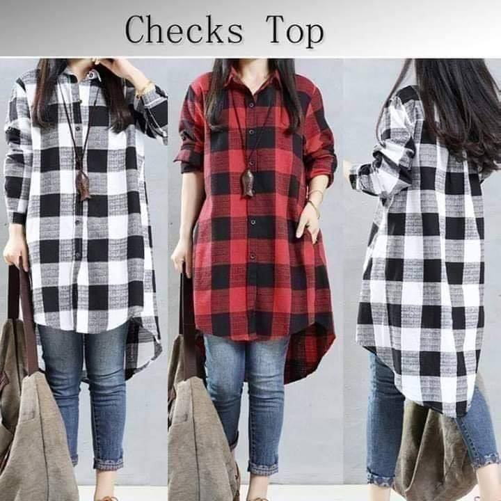 Ladies collar checks Top