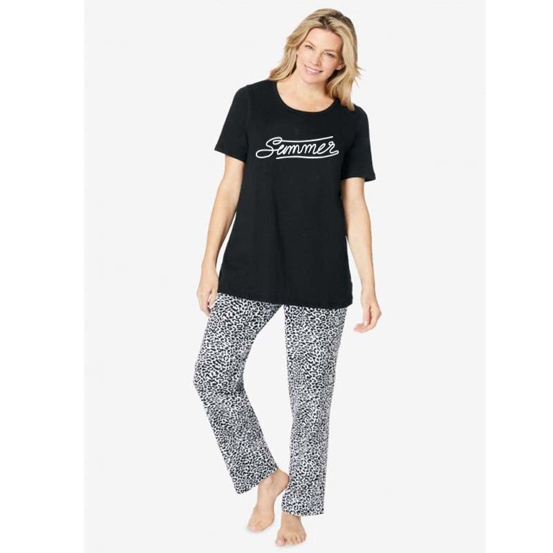 Ladies Pajama Set (Shirt With Printed Trouser) code 1216