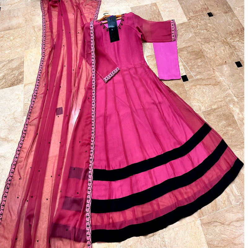 3pcs Emb Pearls Work Dupatta Maxi