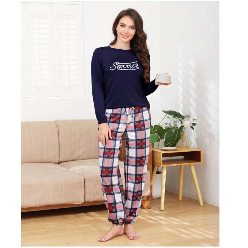 Ladies Pajama Set (Shirt With Printed Trouser) code 1216