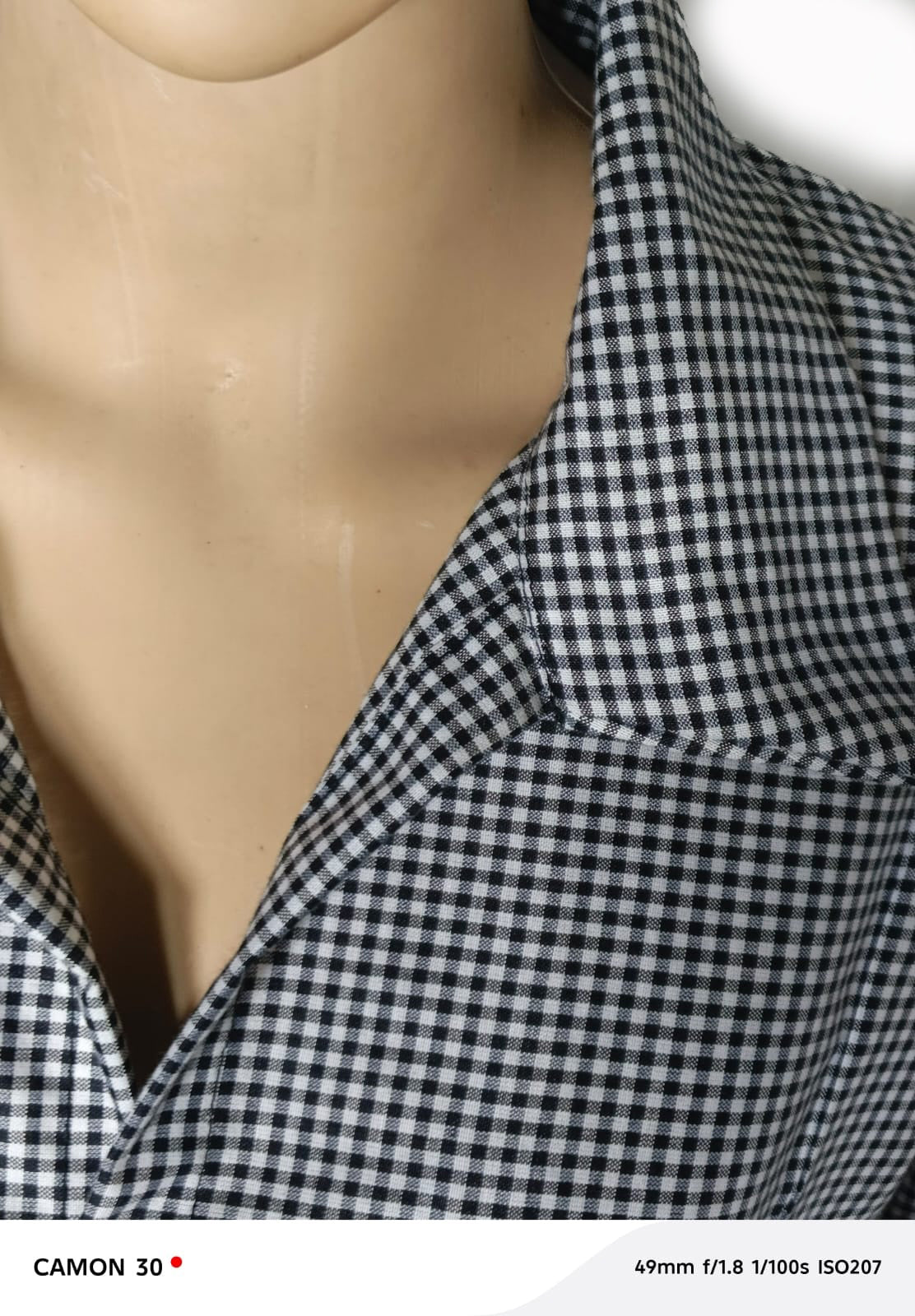 Ladies button checkered top