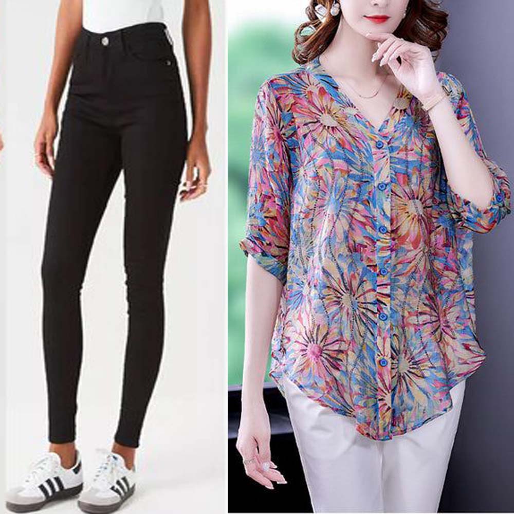 Ladies Deal (1 Jeans and 1 Chiffon Top ) Code 1213
