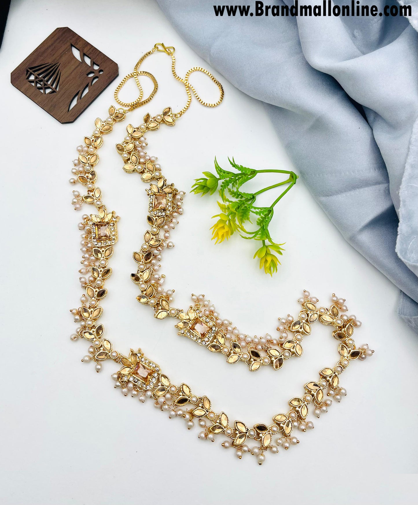 Gold Plated Zircon Long Mala