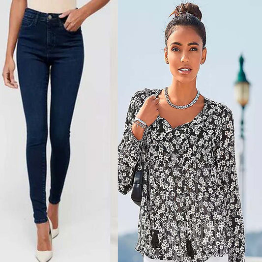 Ladies Deal (1 Jeans  and 1 Chiffon Top ) Code 1212