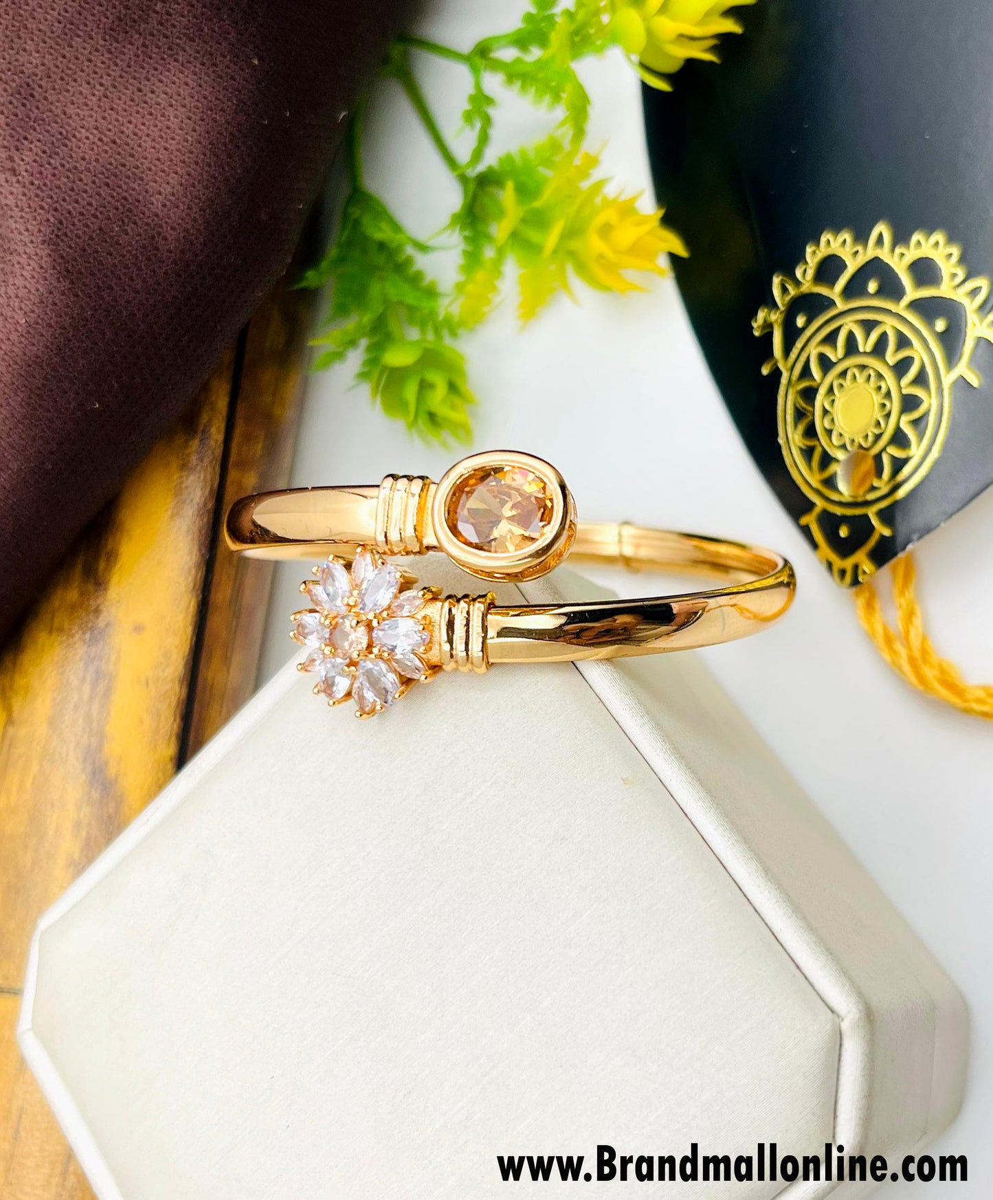 Gold Plated Zircon Hand Cuff