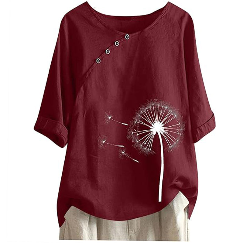 Ladies Printed Button Top Code #02