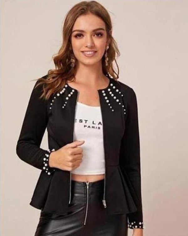 Pearls Zipper Jacket