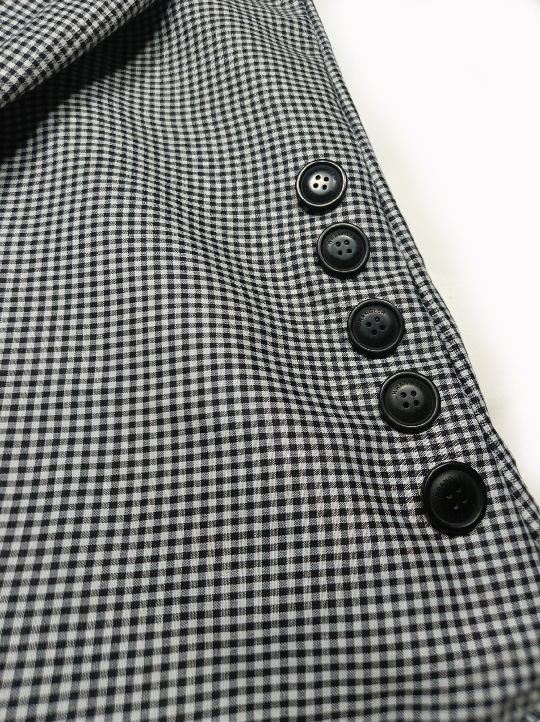 Ladies button checkered top