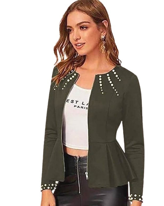 Pearls Zipper Jacket