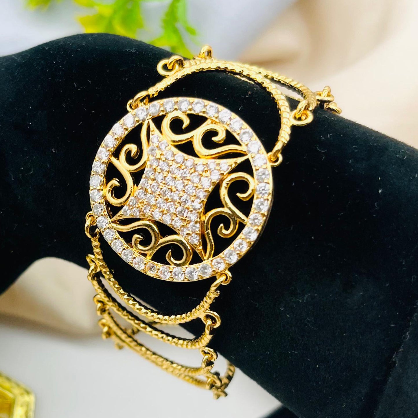 Fancy Beautiful Gold Plated Full Zircon Bracelet For Her