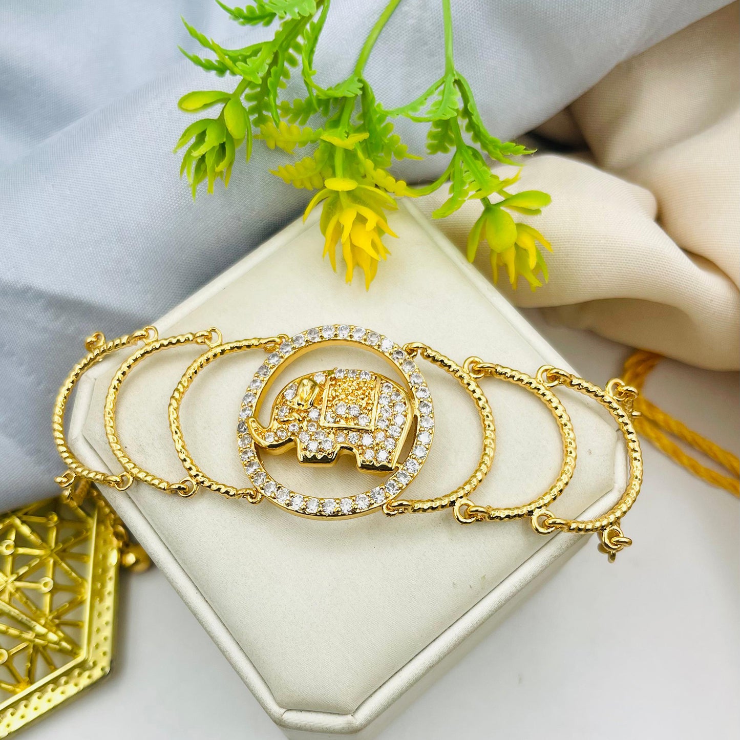 Fancy Beautiful Gold Plated Full Zircon Bracelet For Her