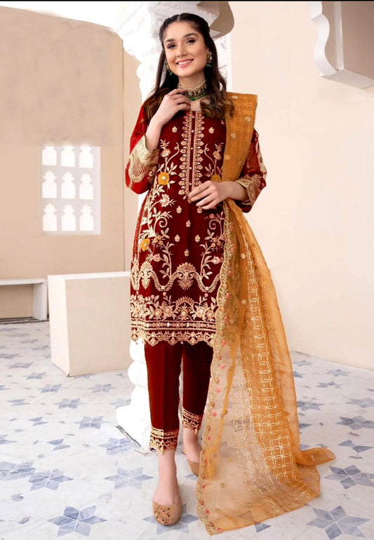 Full Embroiderd 3 Piece Suit